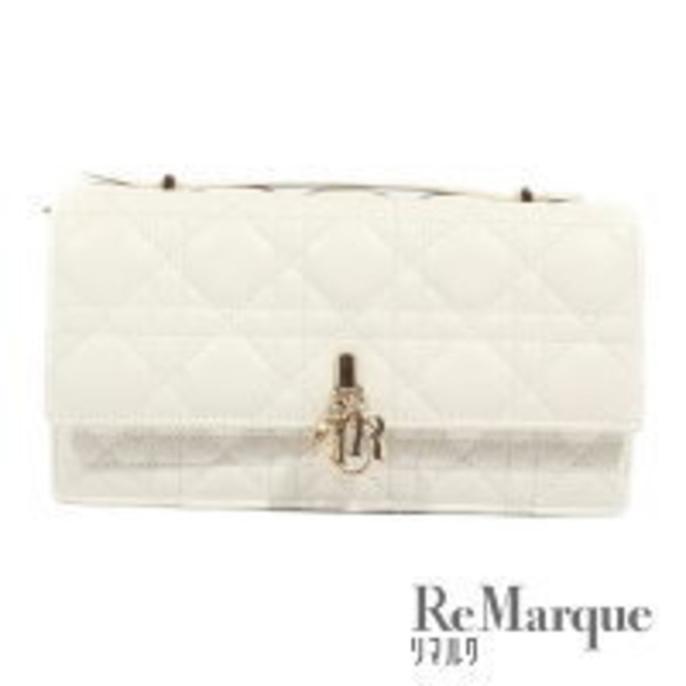 Christian Dior Miss Cannage Mini Bag White Lambskin Handbag